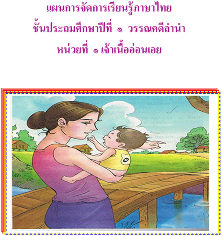 ฟรีสื่อการเรียนการสอน แผนการจัดการเรียนรู้ภาษาไทย ชั้นประถมศึกษาปีที่ 1 วรรณคดีลำนำ หน่วยที่ 1 เจ้าเนื้ออ่อนเอย