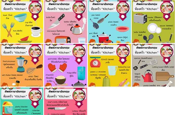 ������͡�����¹����͹ 㺤��������Ѿ�������ѧ�������ǡѺ��ͧ���� (Kitchen Vocabulary)