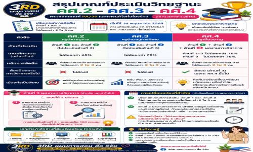 สรุปเกณฑ์ประเมินวิทยฐานะเปรียบเทียบ คศ.2 คศ.3 คศ.4